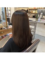 アンクル(ancre)&nbsp;艶髪ストレート×ミディアム×ダークアッシュ×髪質改善【広島】