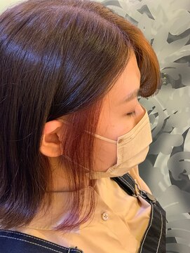 エディット アンド 緑地(Edit&) ピンクインナーカラー