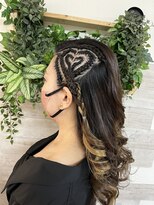 ロカット サロン(Roquat Salon)&nbsp;コーンロウハートアレンジ【ヘアセット/立川/立川南/浴衣】