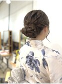 浴衣ヘア/浴衣ヘアセット/ヘアアレンジ/シニヨン/まとめ髪着付け