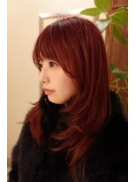 ビュートリアム265(BEAUTRIUM 265)&nbsp;顔まわりレイヤー 暖色系 ワインレッド ローズピンク 艶髪