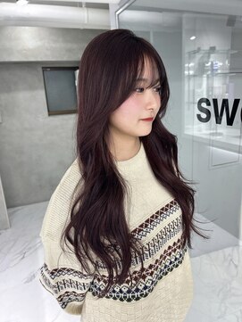 スウィープ(sweep) レッドカラー/赤/カシスレッド/ワインレッド/天神美容室