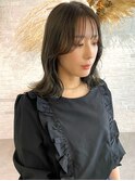 くびれミディアム×オリーブグレージュ　ブリーチなし