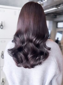 レノラ 本町(LENORA) ミニウルフロングパーマデジタルパーマ大人可愛いチェリーレッド