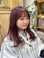 バイオレット 栄店(Violet)&nbsp;初カラー ブリーチカラー ワインレッド ラベンダーピンク