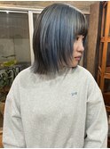 〈atsuno〉ブルーとブラックのコントラストカラー
