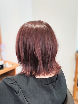 ボヌールヘアー(BONHEUR hair) ブリーチ無しピンクブラウンボブ