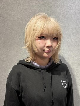 ブロンドベージュ×ウルフ