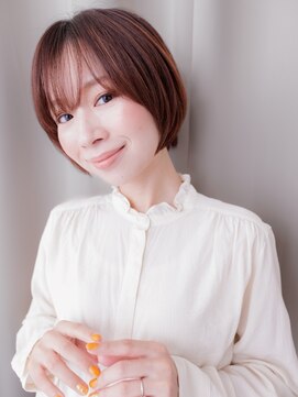 カバーヘア ブリス 上尾西口店(COVER HAIR bliss) ココアブラウン/ミルクティーブラウン/内巻きボブ/顎ラインボブe