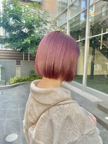 サンドレオ 新宿店(sand Leo)&nbsp;顔周りカット/縮毛矯正/ダークブラウン/コーラルピンク