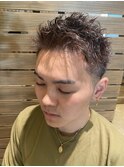 ショート大人カジュアル爽やかモテ無造作パーマ黒髪暗髪