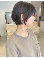 アテナ 六本松店(ATENA) 大人可愛い20代30代40代黒髪前下がりひし形小顔ボブ丸みショート
