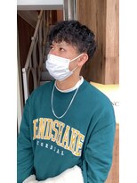 アヴァンス 天王寺店(AVANCE.)&nbsp;嘔吐マッシュ×スパイラルパーマ×ブルーブラック