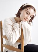 【Sourire江坂】ココアベージュぶつ切りボブ外ハネ結べるボブ