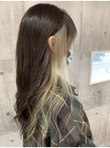 [yuuki]インナーカラーイヤリングカラーホワイトベージュ