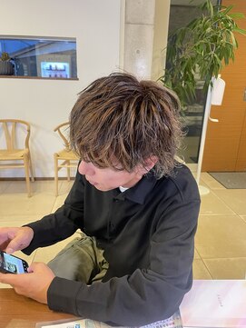 アチーブ ヘア デザイン(achieve hair design) ハイライトカラー束感ショート爽やかツーブロックマッシュ