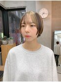 セクションカラー、ポイントブリーチ、ベージュ、ハイライト