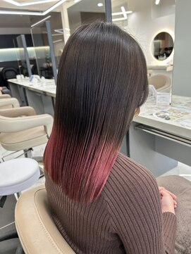 アース 秋田新国道店(EARTH) 1ブリーチでできるグラデーションカラー ワインレッド