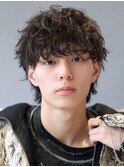 ツイストスパイラルパーマツーブロマッシュウルフ