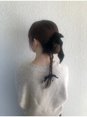 ツインテール 編み込み シニヨン お呼ばれ 結婚式 ヘアスタイル