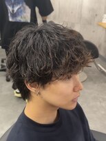 ビカムメンズヘアー 栄店(become men's hair)&nbsp;シャドウパーマ波巻きパーマバブルマッシュ無造作パーマ