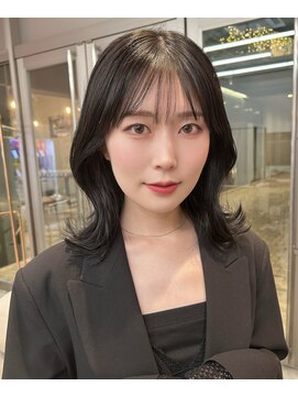 韓国へア/レイヤー/顔周り/ボブ/透明感カラー