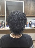 八王子マッシュウルフ×波巻きパーマ