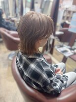 ハピネス 王寺店(Happiness)&nbsp;ウルフカット 中性 メンズライク ミルクティーカラー 髪質改善