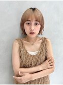 ナチュラルショート/ミルクティーベージュ/シースルー/韓国/静岡