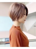 ボブ髪型前髪あり前髪なし面長/30代/40代/50代ショート【荒砂】