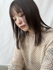 【2022秋冬おすすめNo.1】シースルーバング/暗髪/ミディアム