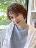 ゆるふわショートくびれヘアピンクカラーショートヘア