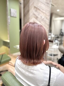ジプソ(Gypso Hair salon) 【 外はねボブ × ピンクベージュ 】