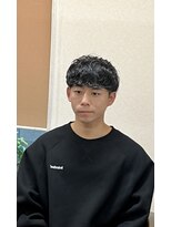 ウィズ(WITH) ニュアンスパーマ　ツーブロック　くるくるパーマ　20代30代