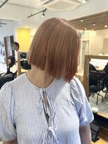 小森谷,切りっぱなしボブ,オレンジベージュ,ピンクブラウンg74
