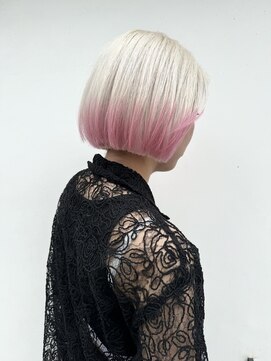 ロックス バイ マグ 松本(rocks BY MAG) ホワイトカラーピンクカラーブリーチケアブリーチボブ