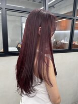 ニコ トウキョウ 渋谷(nico TOKYO)&nbsp;ダブルカラーチェリーレッドピンクブラウン韓国レイヤーロング