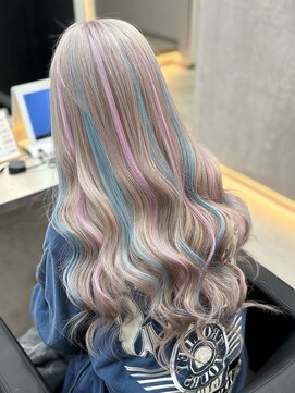ラピス 福岡天神店(Lapis) やまでぃーハイトーンブリーチ&ダブルカラーエクステ髪質改善