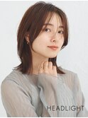 ウルフミディアムレイヤーミルクブラウン小顔似合わせ#韓国
