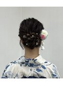 浴衣ヘア3パターン(シニヨン)