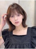 結べる長さのボブ/韓国風レイヤーカット/顔周りカット/前髪/原宿