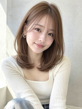 ノア 三宮店(NOA) 【NOA】大人可愛い顔まわりレイヤー×内巻きミディアム
