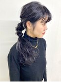 【FOLK】簡単ヘアアレンジ☆暗くても透けるネイビーカラー♪