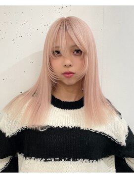 ジーナ オモテサンドウ(XENA) ホワイトピンク×ピンクカラー×ケアブリーチ