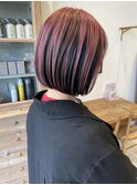 ワンレンbob アンブレラカラー ピンクバイオレット 六本松