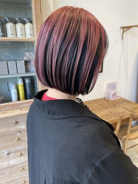 アテナ 六本松店(ATENA) ワンレンbob アンブレラカラー ピンクバイオレット 六本松
