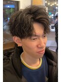 刈り上げセンターパートフェザーパーマサーフカールs
