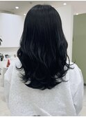 ネイビーブラック/レイヤーカット/暗髪/グレージュ/20.30代人気