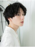 ツイストパーマ黒髪センターパートマッシュG草加