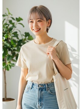 フルショウ 栄店(FURUSHO) 耳だしマッシュショート全頭ブリーチヘーゼルグレージュ